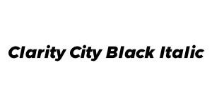 Clarity City Black Italic Font