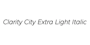 Clarity City Extra Light Italic Font