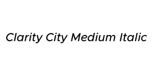 Clarity City Medium Italic Font