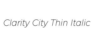 Clarity City Thin Italic Font