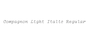 Compagnon Light Italic Regular Font