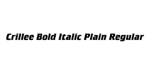 Crillee Bold Italic Plain Regular Font