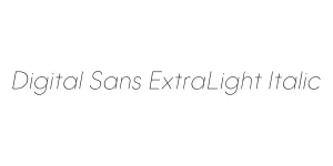 Digital Sans ExtraLight Italic Font
