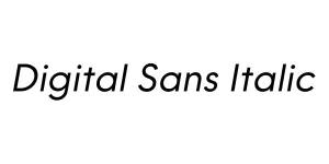 Digital Sans Italic Font