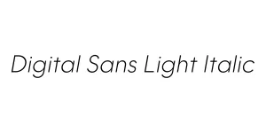 Digital Sans Light Italic Font