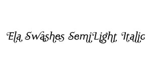 Ela Swashes SemiLight Italic Font