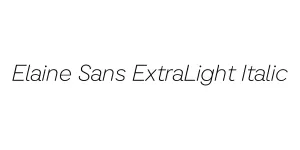 Elaine Sans ExtraLight Italic Font