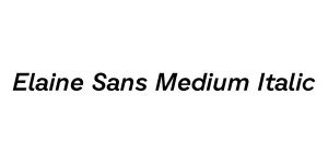 Elaine Sans Medium Italic Font