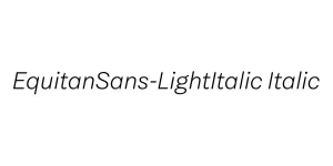 EquitanSans-LightItalic Italic Font