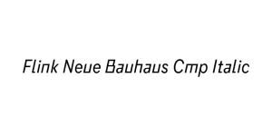 Flink Neue Bauhaus Cmp Italic Font