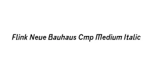 Flink Neue Bauhaus Cmp Medium Italic Font