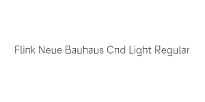 Flink Neue Bauhaus Cnd Light Regular Font