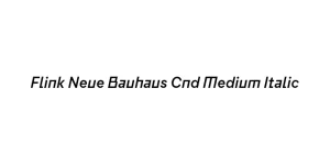 Flink Neue Bauhaus Cnd Medium Italic Font