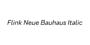 Flink Neue Bauhaus Italic Font