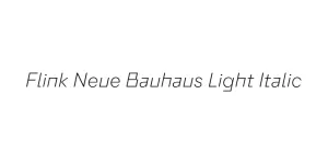 Flink Neue Bauhaus Light Italic Font