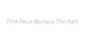 Flink Neue Bauhaus Thin Italic Font
