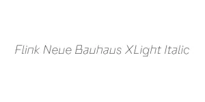 Flink Neue Bauhaus XLight Italic Font