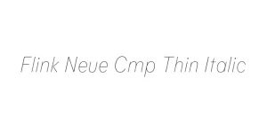 Flink Neue Cmp Thin Italic Font