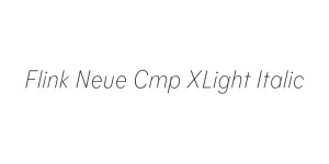 Flink Neue Cmp XLight Italic Font