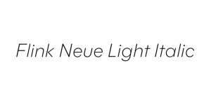 Flink Neue Light Italic Font