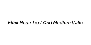 Flink Neue Text Cnd Medium Italic Font