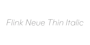 Flink Neue Thin Italic Font