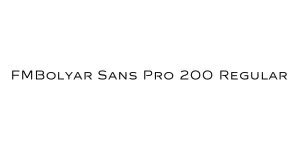 FMBolyar Sans Pro 200 Regular Font