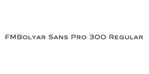 FMBolyar Sans Pro 300 Regular Font