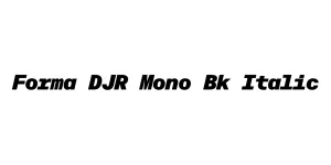 Forma DJR Mono Bk Italic Font