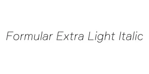 Formular Extra Light Italic Font