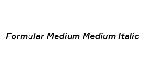 Formular Medium Medium Italic Font