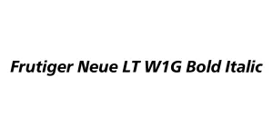Frutiger Neue LT W1G Bold Italic Font