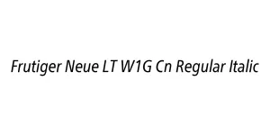 Frutiger Neue LT W1G Cn Regular Italic Font