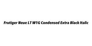 Frutiger Neue LT W1G Condensed Extra Black Italic Font