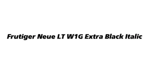 Frutiger Neue LT W1G Extra Black Italic Font