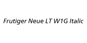 Frutiger Neue LT W1G Italic Font