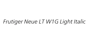 Frutiger Neue LT W1G Light Italic Font