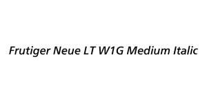 Frutiger Neue LT W1G Medium Italic Font