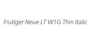 Frutiger Neue LT W1G Thin Italic Font