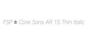 FSP - Core Sans AR 15 Thin Italic Font