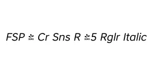 FSP - Cr Sns R 45 Rglr Italic Font