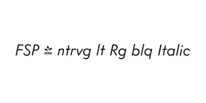 FSP - ntrvg lt Rg blq Italic Font