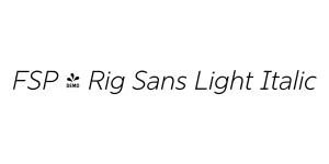 FSP - Rig Sans Light Italic Font