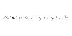 FSP - Sky Serif Light Light Italic Font