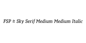 FSP - Sky Serif Medium Medium Italic Font