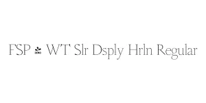 FSP - WT Slr Dsply Hrln Regular Font