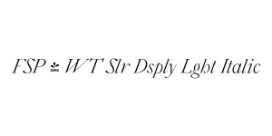 FSP - WT Slr Dsply Lght Italic Font