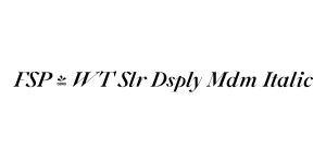 FSP - WT Slr Dsply Mdm Italic Font