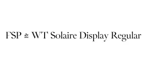 FSP - WT Solaire Display Regular Font