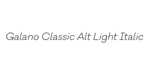 Galano Classic Alt Light Italic Font